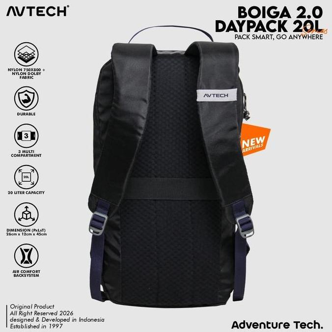 Promo Avtech - Tas Ransel Daypack Laptop Harian Pria Wanita Sekolah Kerja Travel Bag Lifestyle 20 Li