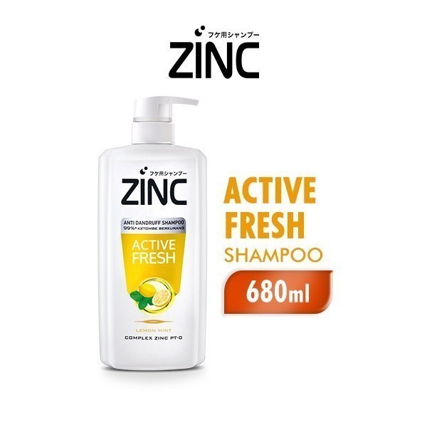 Zinc Shampoo Active Fresh Botol 680 ml x3 - Gambar 3
