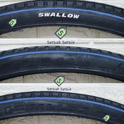 Ban Luar Sepeda 26X1 38 Swallow 590 26 X 1 3 Per 8 Hitam Putih Ctb Phoenix Jengki Polygon Sierra