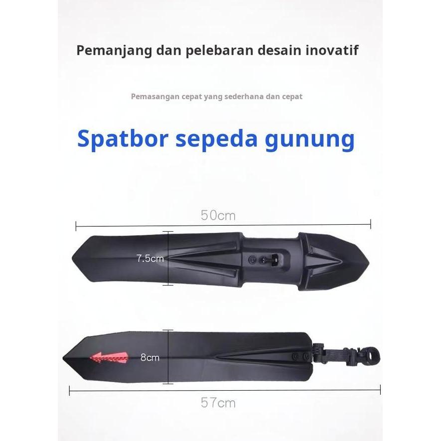 Spakbor Sepeda Depan Belakang Universal 2427.5 Inci Pemasangan Mudah Tahan Lama Anti Kotor Cipratan 