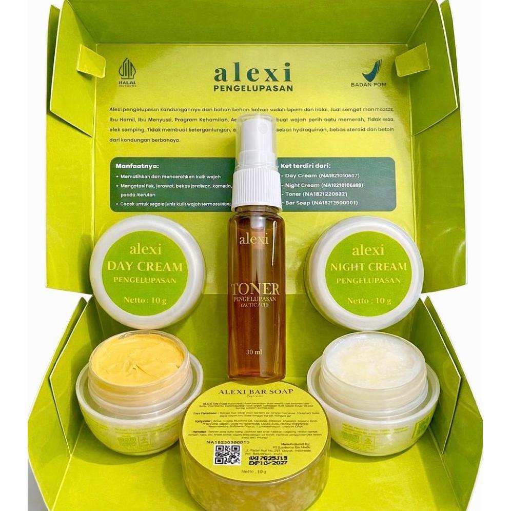 ALEXI SKINCARE Cream Pemutih Wajah Kusam Susah Putih Jerawat Melasma Acne Komedo Flek