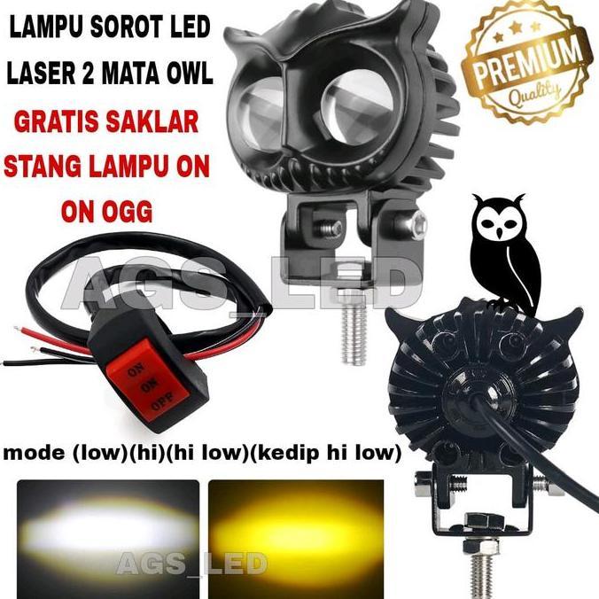 triyaostore - LAMPU LED LASER LASER / LAMPU SOROT MOTOR LED 2 MATA LASER PREMIUM CAHAYA SUPER TERANG