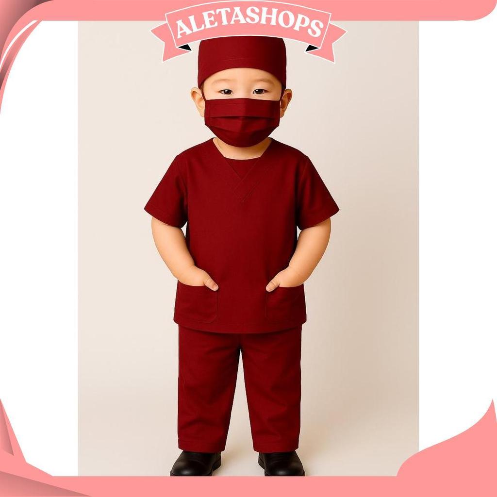 KIDZONE.ID - Baju Profesi Anak Dokter bedah Seragam scrub dokter untuk anak SCRUB KIDS KZPromo