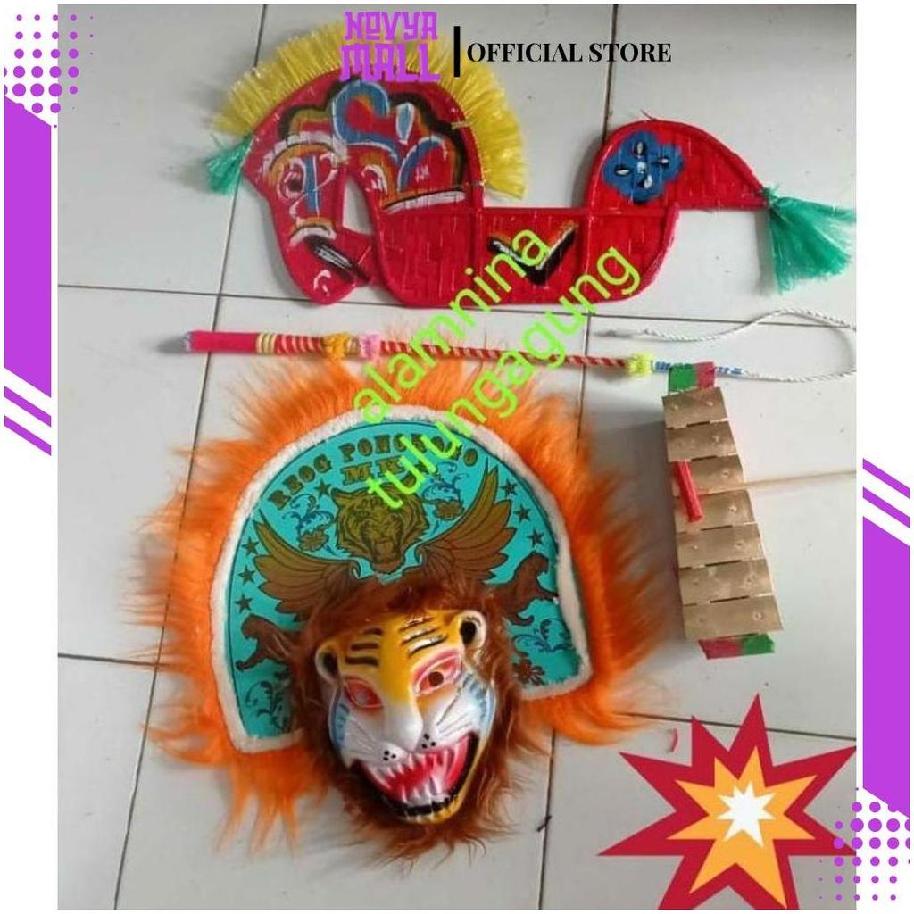 Barongan Caplokan Spon + Stelan Reog Ponorogo Anak + Embong Teratas