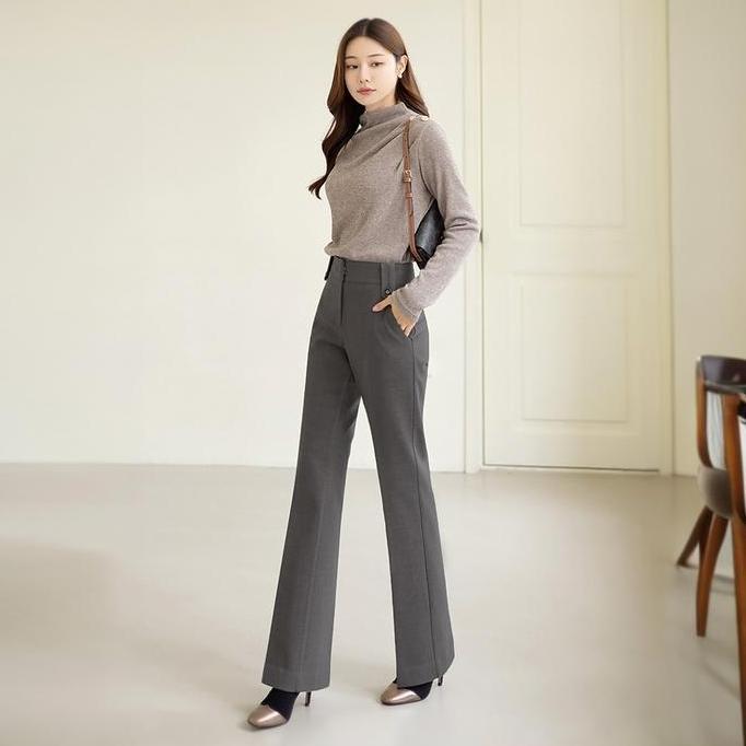 BELANJA SEKARANG Celana Panjang Wanita Formal Celana Kerja Kantor Kulot Highwaist BootCut Loose Pant