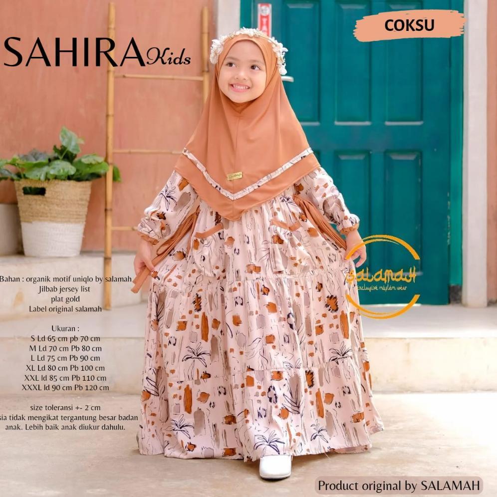 kualitas super gamis anak sahira kids plus jilbab list dan plat gold | usia 2 3 4 5 6 7 8 9 11 - 15 