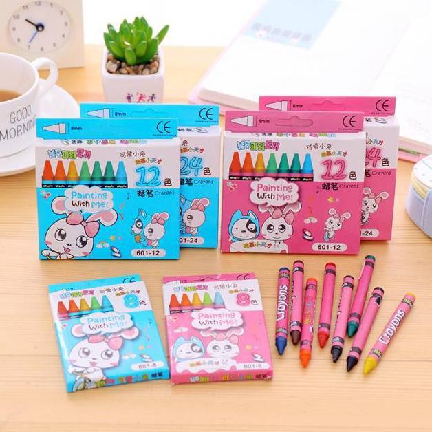[Store.1234] Crayon 12 Warna Dan Crayon 24 Warna Pensil Cat Warna Alat Seni Lukis.