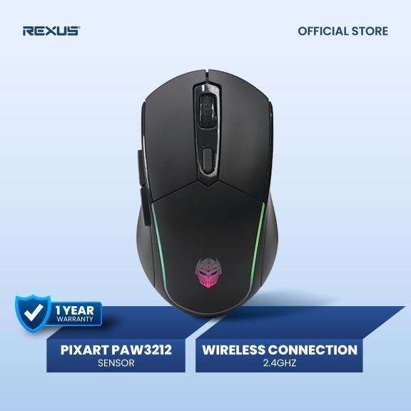 [Exclusive Shopee] Rexus SH10 Mouse Gaming Wireless Rechargeable Baterai RGB