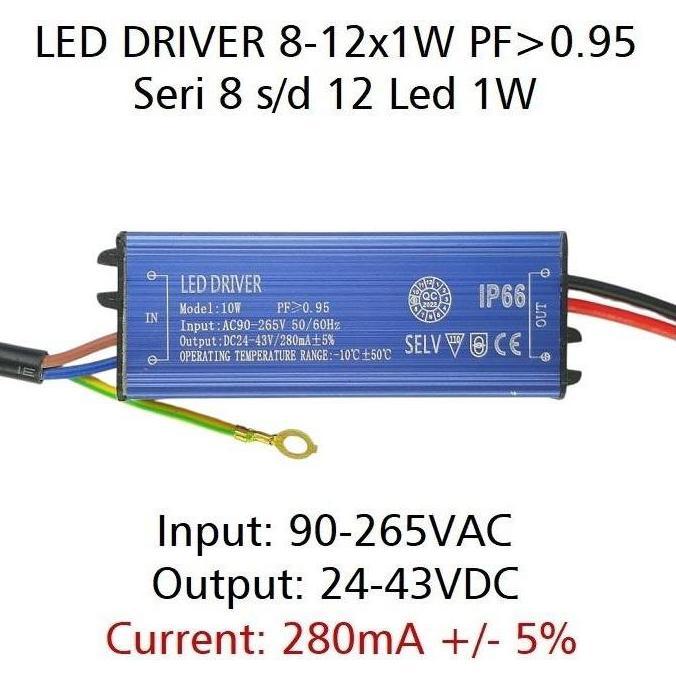 Zaito- Led Driver 1W 280Ma 8-12X1W Wp Pf 0.95