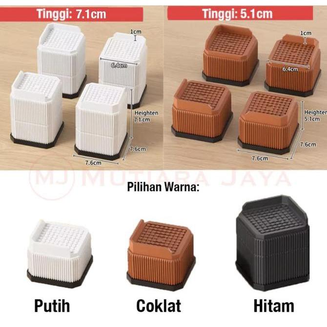 PLATO Peninggi Penambah Tinggi Ganjalan Kaki Meja Laci Sofa Lemari Kursi Furniture
