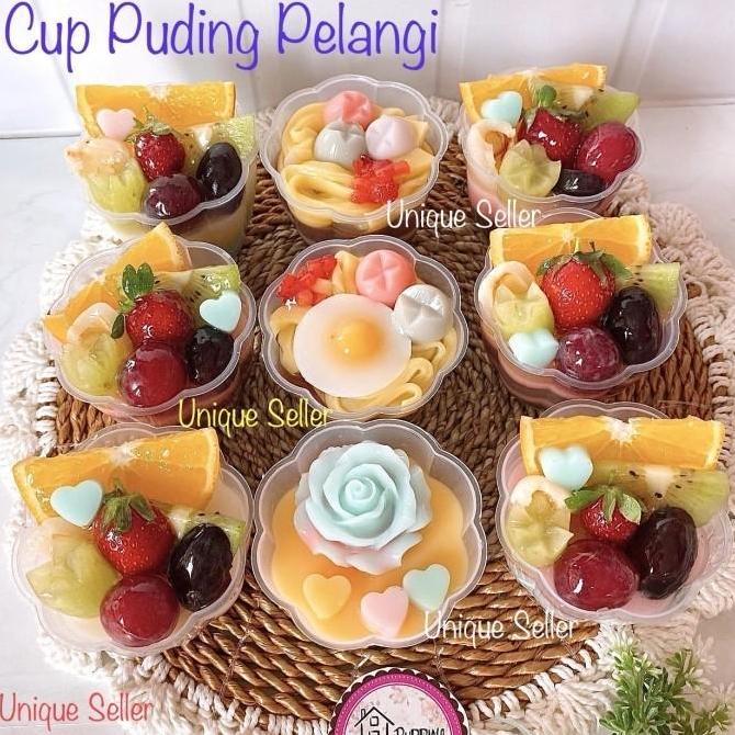 Cup Puding Pelangi / Cup Jelly Agar Pelangi / Cup Pudding Diskon