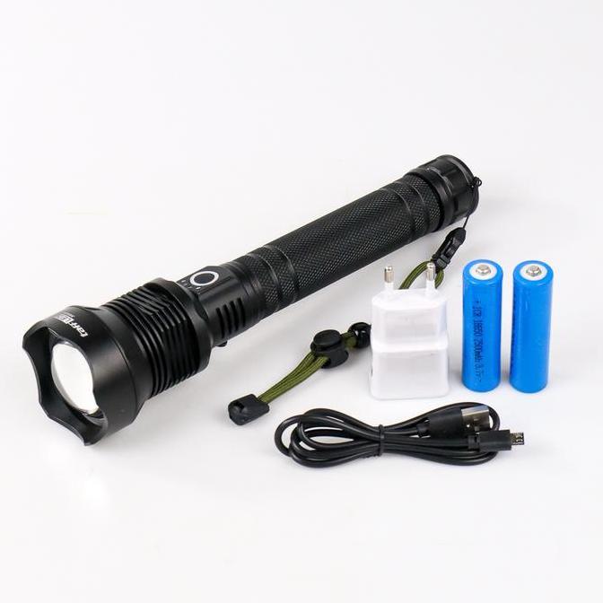 Senter LED XHP70.2 90000 Lumens / SENTER SUPER TERANG JARAK JAUH ZOOM Baterai Charger Lampu Usb