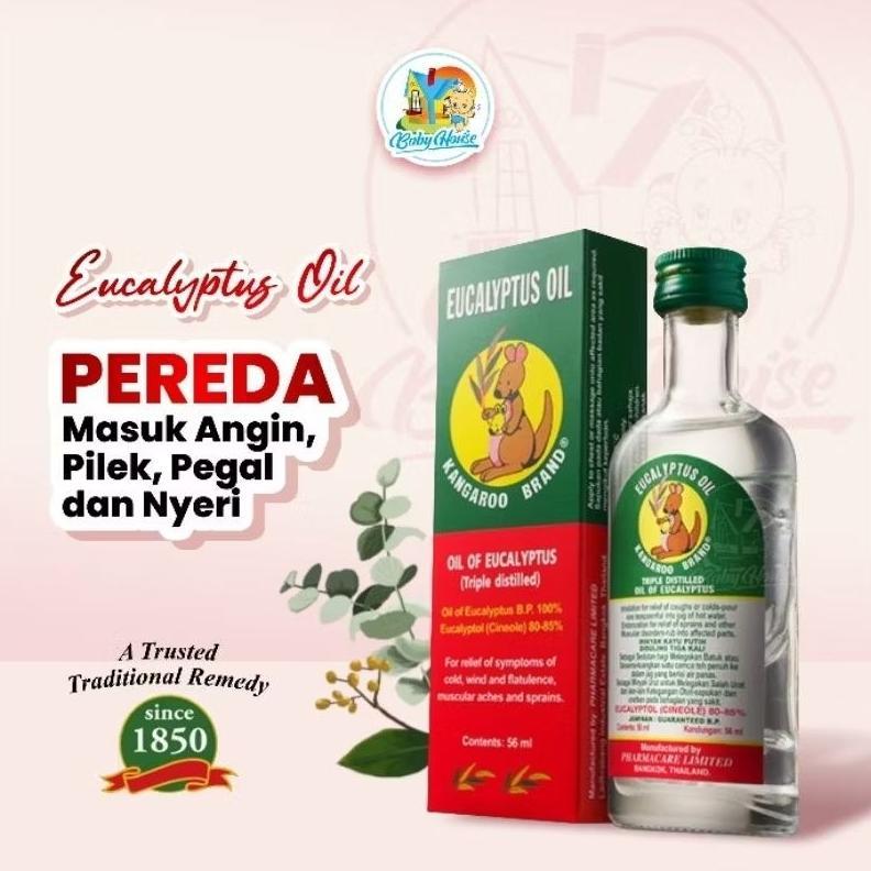 Kangaroo Eucalyptus Oil 56ml Full Size| Minyak Kayu Putih Asli | Made in Thailand essential oil