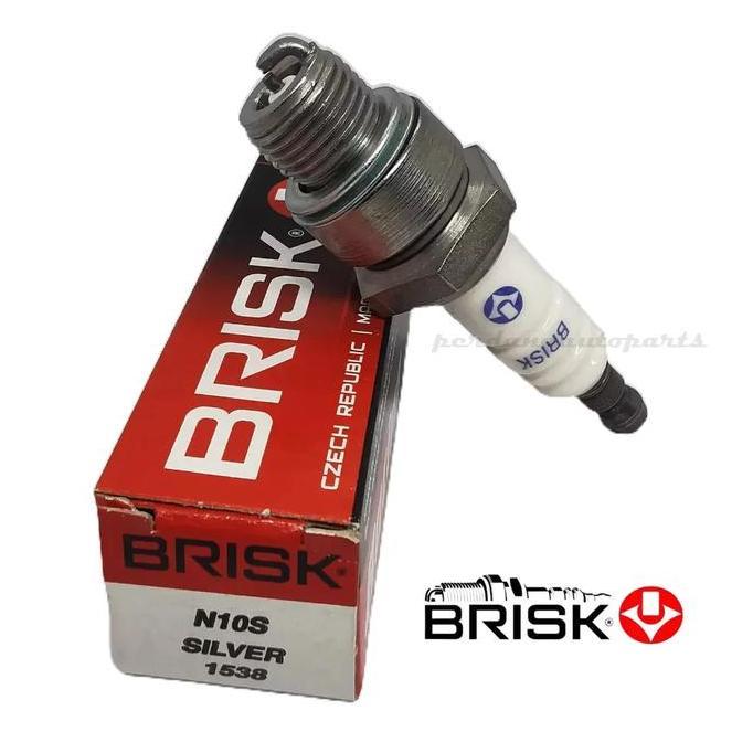 Busi Motor BRISK Silver N10S Orinal Busi 2Tak Drat Pendek