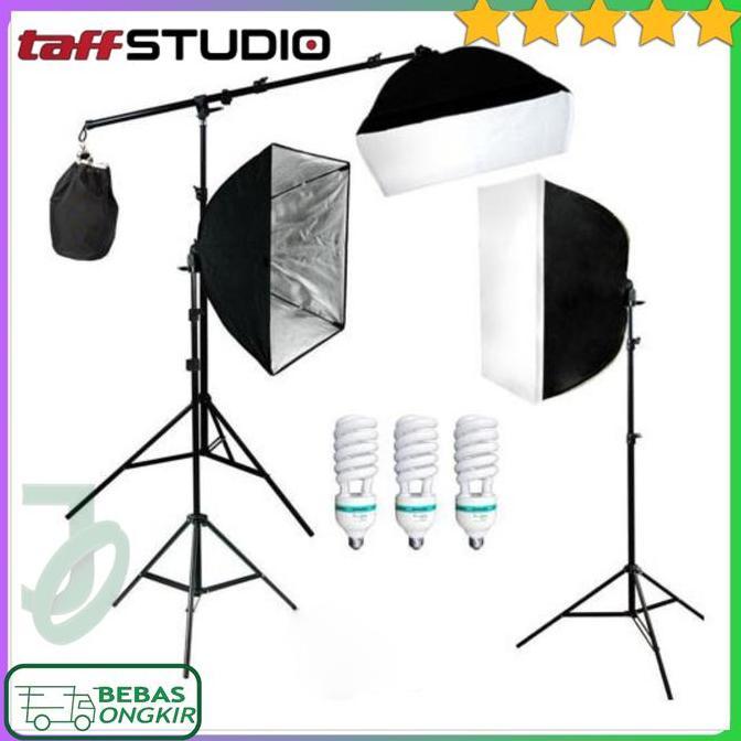 Foto Studio Lighting Kit Photography Youtube Vlog TaffSTUDIO D-HZ7 Softbox Lampu Camera