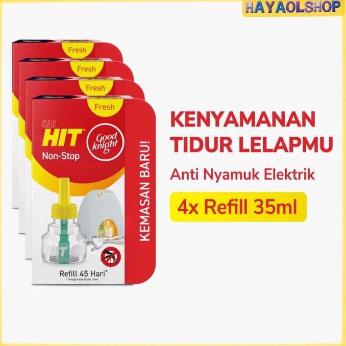 Happy- Paket 4 Pcs Refill Hit Elektrik Anti Nyamuk Cair - Isi Ulang Hit Elektrik