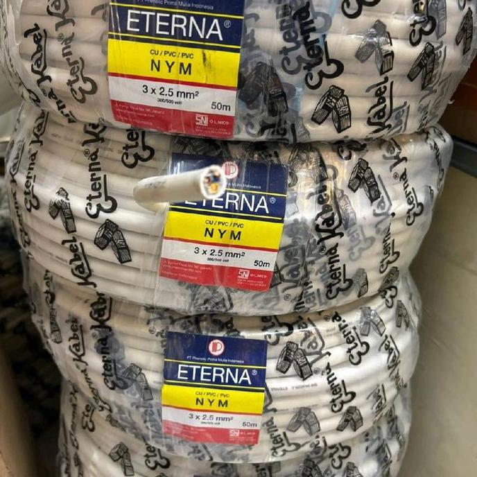 Whyyuo- Kabel Eterna Nym 3X2,5 / Kabel Listrik Eterna Nym 3X2.5 |Per Roll 50 M