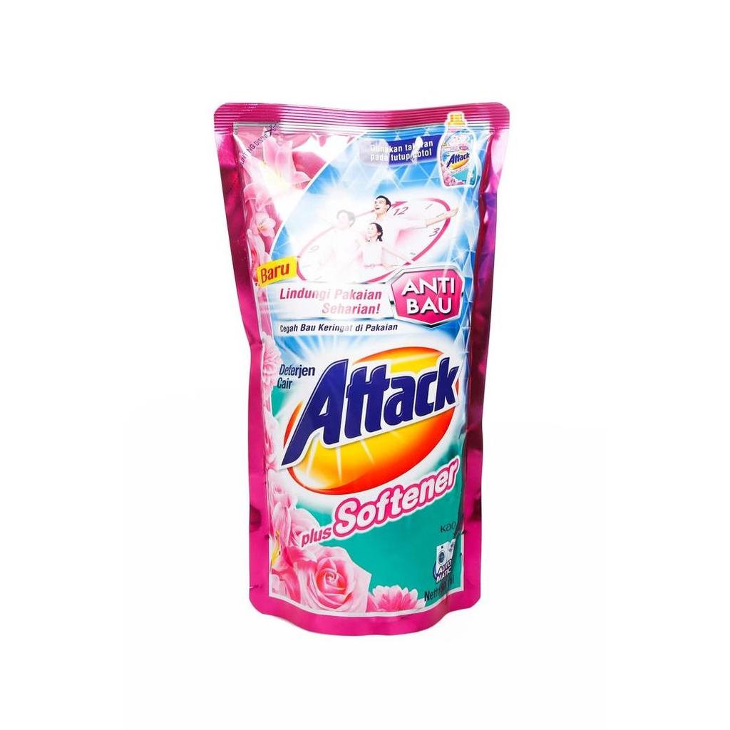 Happy- Attack Detergent Plus Softener / Sabun Cuci Cair Refill 800Ml