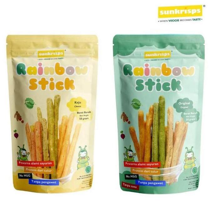 Sunkrips Rainbow Stick Snack MPASI Bayi Cemilan Sehat - Biskuit Stick Pelangi