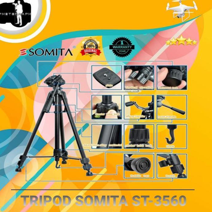 BEBAS ONGKIR - TRIPOD KAMERA SOMITA ST-3560 - SOMITA ST-3560