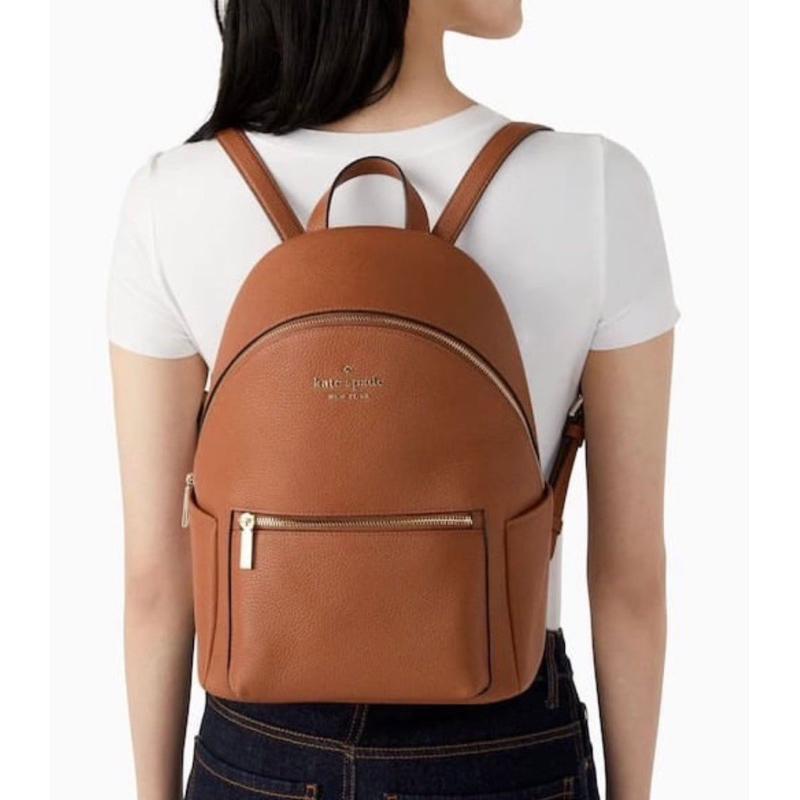 Katespade Leila Medium Dome Backpack Kulit Gingerbread