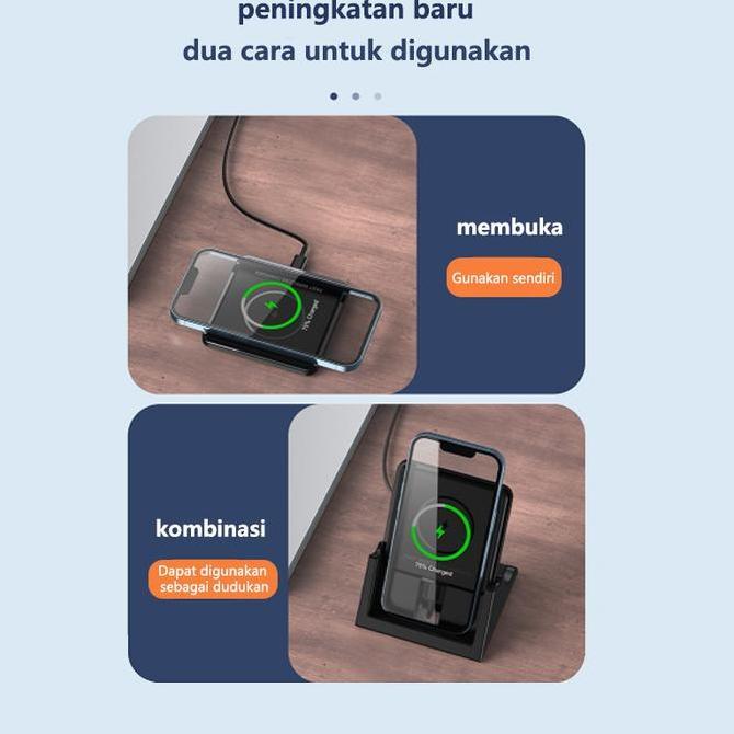 NETPAC Magnetic Charger Wireless Fast Charging 15W 2in1 Charger Docking For iPhone Samsung