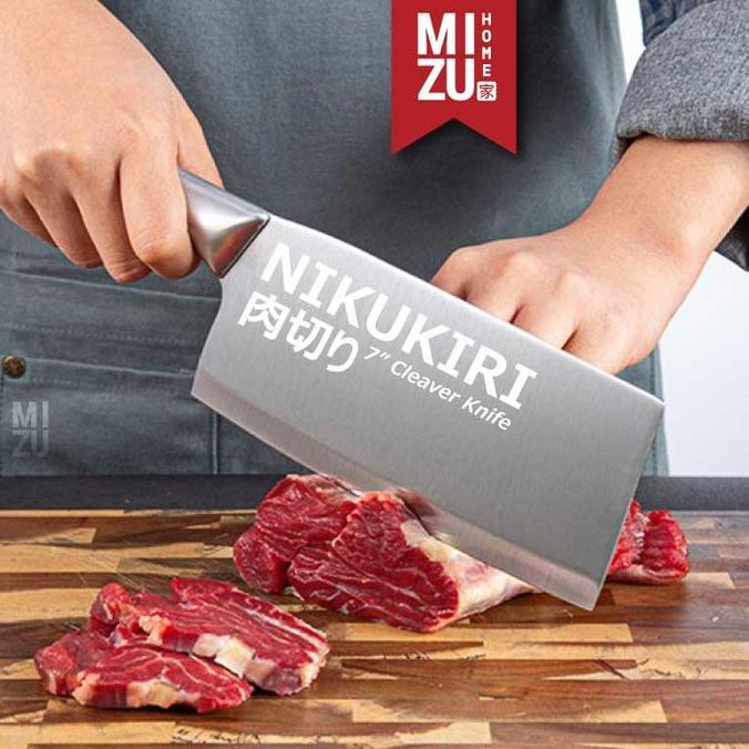 NEW MIZU NIKUKIRI Cleaver Knife Stainless Steel Pisau Daging Tulang Piso Golok Masak Dapur Stenlis
