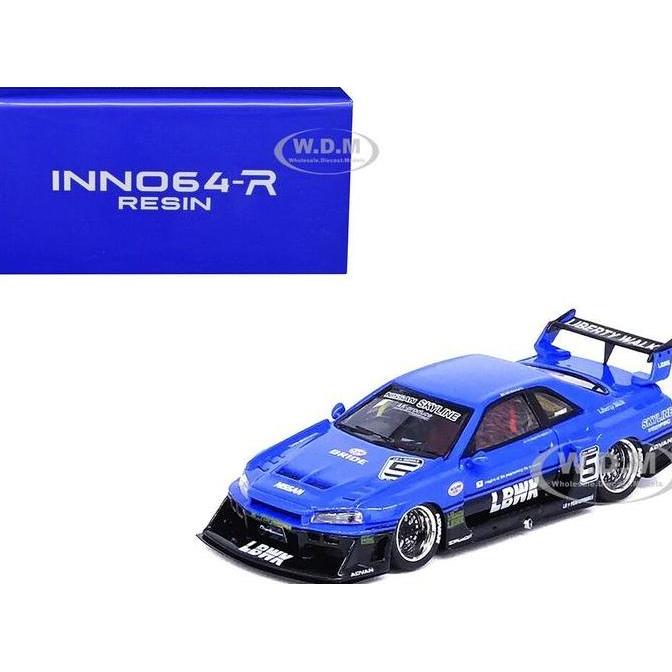 IN64R-ER34-BLU INNO64 NISSAN SKYLINE LBWK ER34 SILHOUETTE BLUE RESIN AS2123