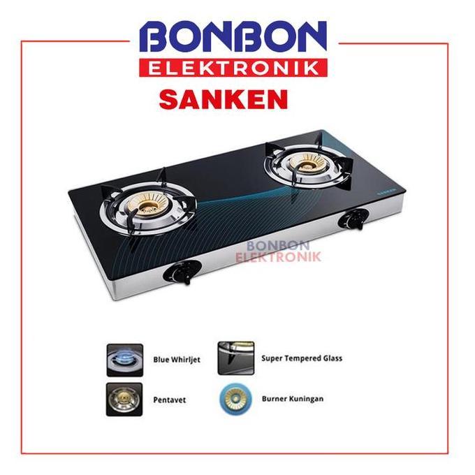 Sanken Kompor Gas 2 Tungku Permukaan Kaca SG363 / SG 363 / SG-363 BX