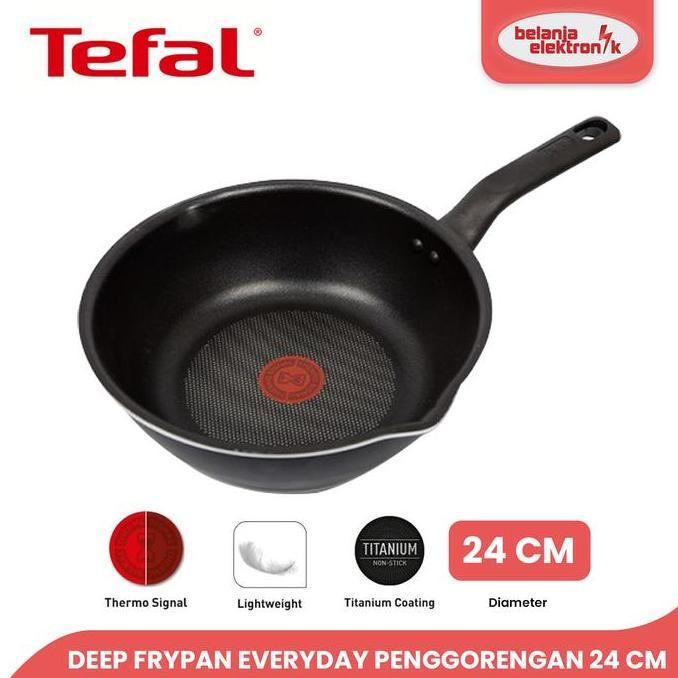 TEFAL DEEP FRYPAN EVERYDAY 24 CM WAJAN PENGGORNGAN ANTI LENGKET