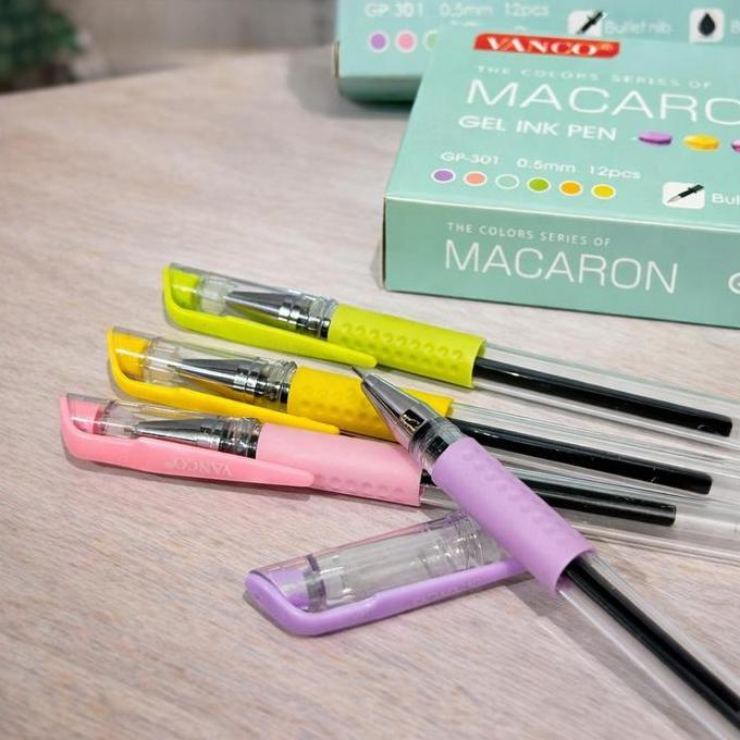 PROMO / 1Lusin Pulpen Gel pen Macaron Vanco 0.5mm Stationery Tinta Hitam