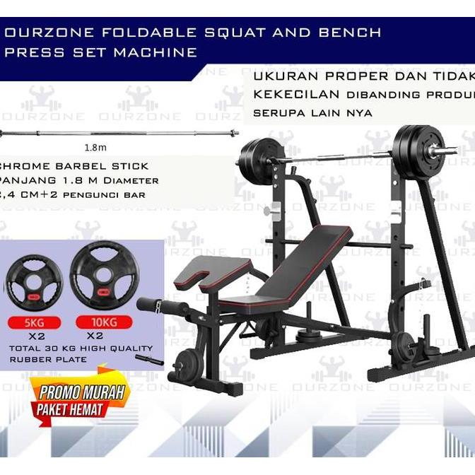 Bench Press Set Squat Rack Multifungsi Kursi Fitness Home Gym