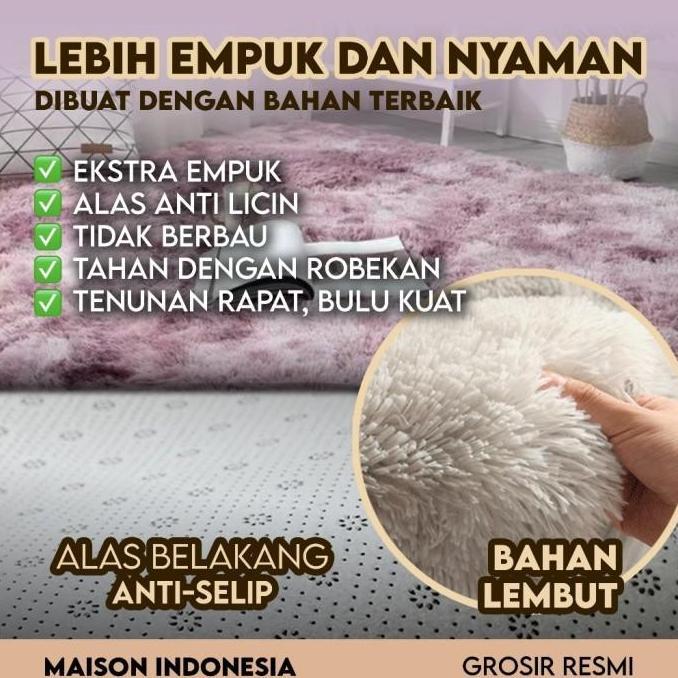 Karpet Fluffy Bulu Lantai Carpet Tebal Alas Duduk Ruang Tamu Rumah Kamar Tidur Kasur PT