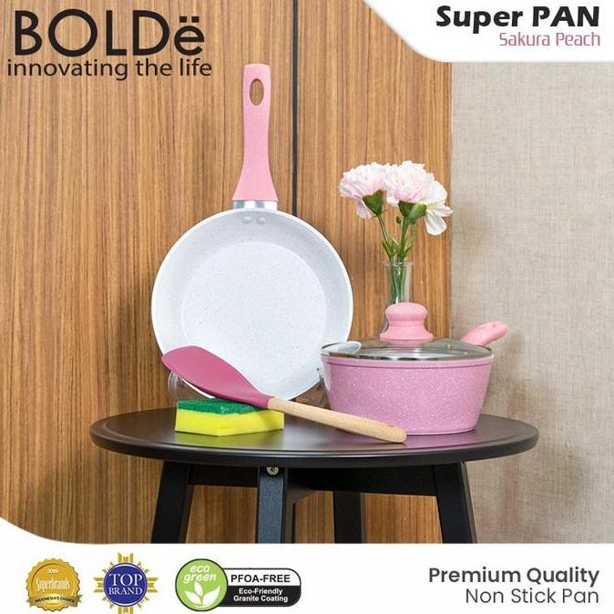 BOLDe Sakura Peach Pan Set 5 pcs (Pan Anti Lengket Granit Coating)
