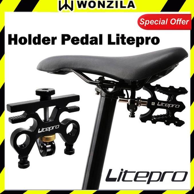 Litepro Holder Pedal QR Buckle Bracket Tempat Pedal Seli Hitam