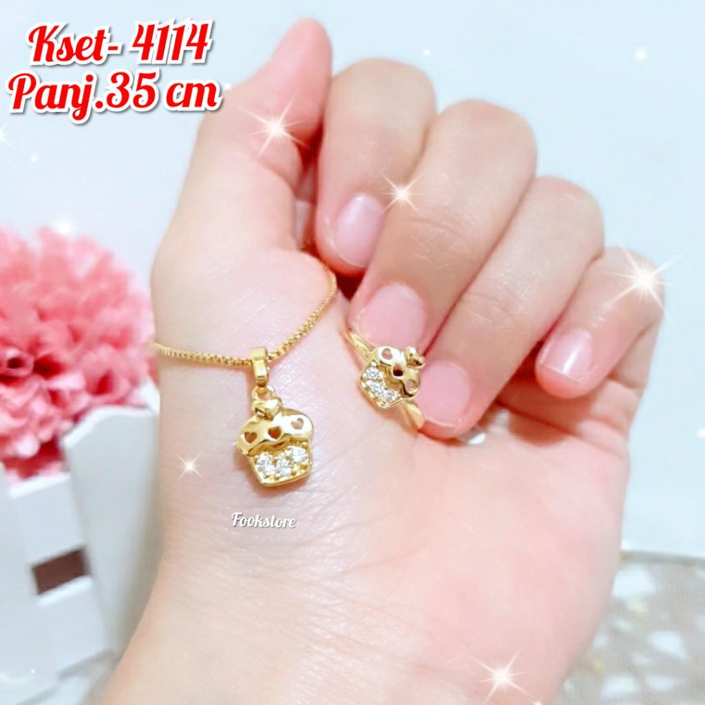 Set Kalung Anak Motif Kartun Gratis Cincin Anak Perhiasan Xuping/Unicorn/Cod