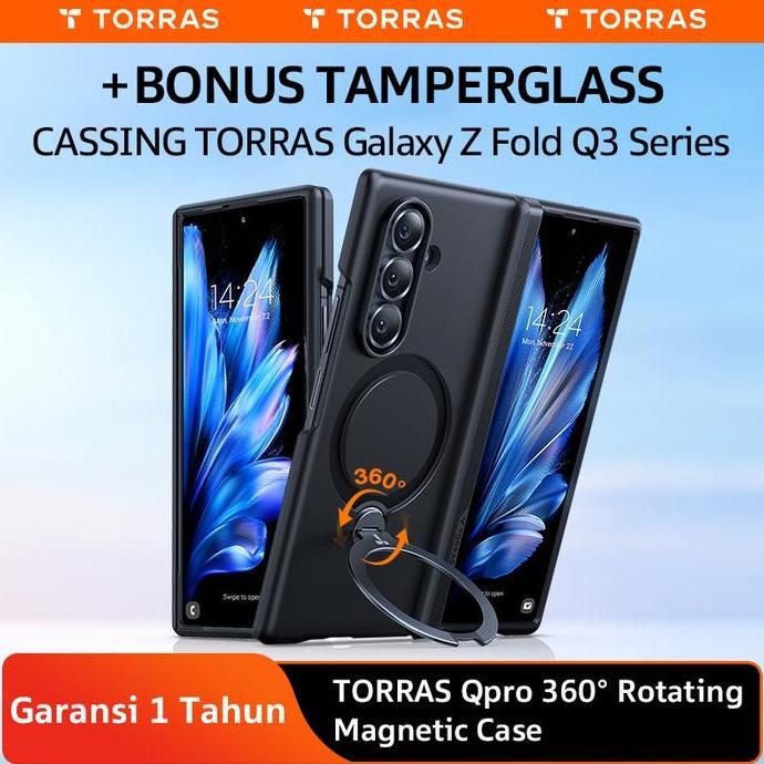 TORRAS Casing compatible for Samsung Z Fold 7 360 Stand Multifungsi Casing Hybrid Anti-Bentur & Magn