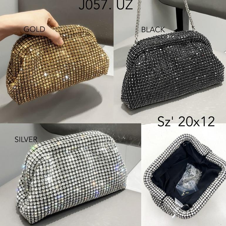 SUPER DEAL CLUTCH PESTA DIAMOND BAG JULIUS PREMIUM HANDBAG WANITA DINNER PARTY BAG J057