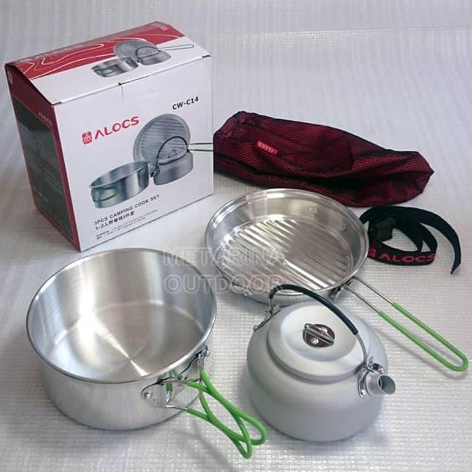 COOKING SET/NESTING SET ALOCS CW C14/ Alat masak camping set
