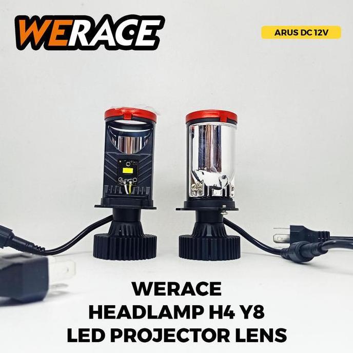 WERACE LED HEADLAMP H4 MINI PROJECTOR PROJIE Y8D Y8 SUPER BRIGHT HEADLIGHT MOBIL MOTOR UNIVERSAL