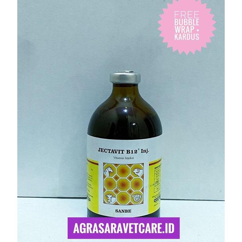 JECTAVIT B12 inj 100 ml - Vitamin B12 Sapi Kambing Kuda Babi Kucing