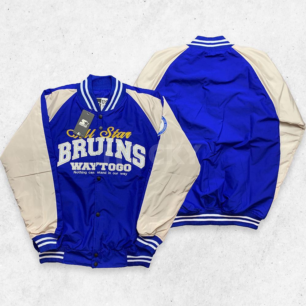 ready stock hocky jaket basket ucla bruins varsity bomber  pria wanita warna kombinasi keren terbaru