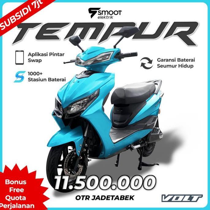 Terlaris Smoot Tempur Facelift Sepeda Motor Listrik 1500W Subsidi Otr Jadetabek