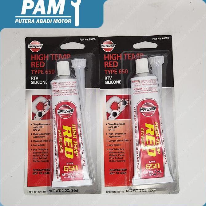 Promo Lem Silicone Red Versachem Merah Ukuran Besar 85 Gram- Lem Silicon Red Cod