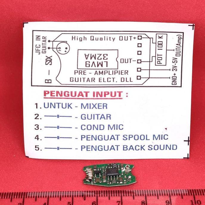 LMV932MA MODUL PRE AMP MIC CONDENSOR GITAR PENGUAT SINYAL GAIN INPUT TKEDRO