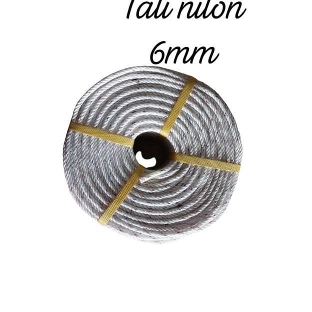 Tali Nilon Putih / Tali Tambang Putih 6 Mm (1 Roll)
