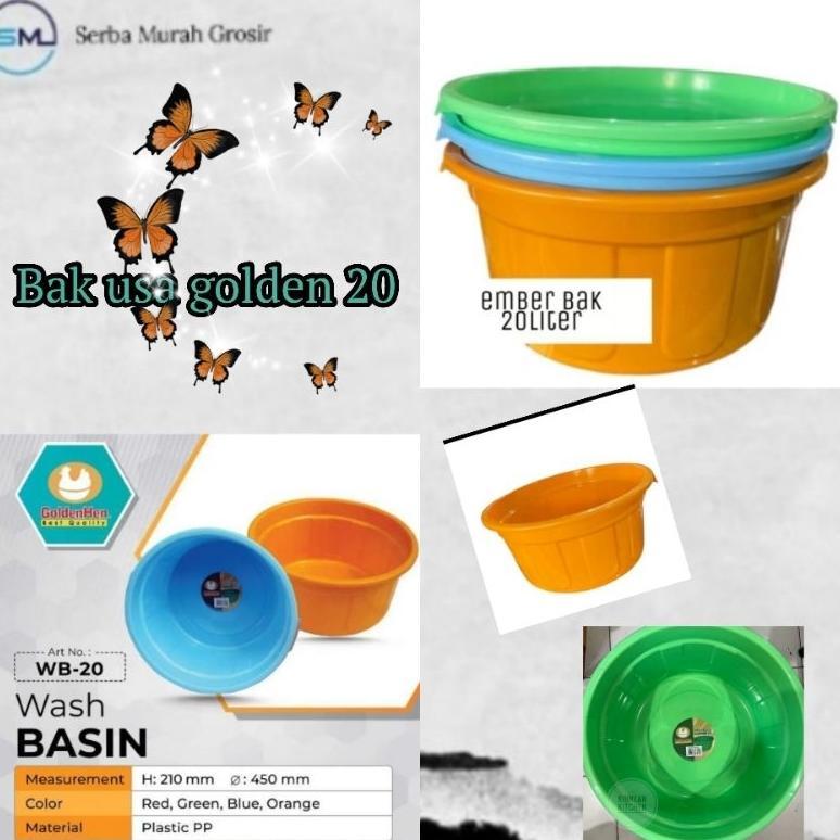 Ember Bak/Ember Ceper Kamar Mandi/Baskom Besar/Bak Cucian/Bak Usa Golden 20