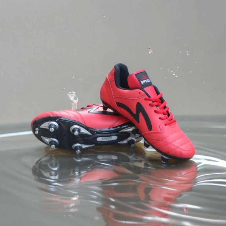 NEW sepatu bola specs kulit sapi asli pull besi outsol sudah di jahit