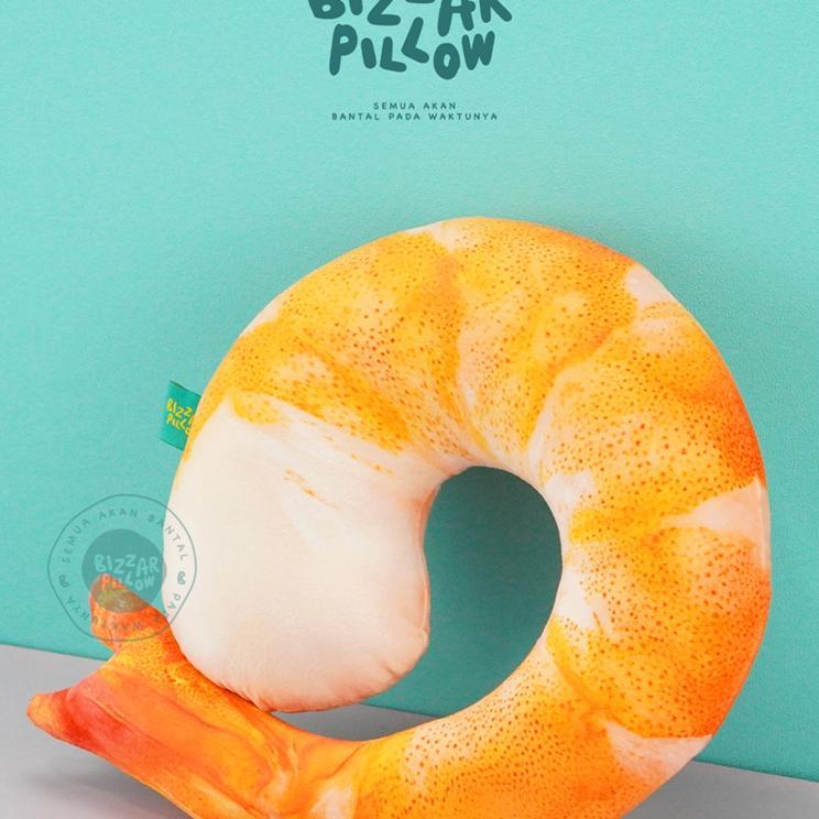 Bizzarpillow Bantal Leher Travelling Motif Udang Bz376