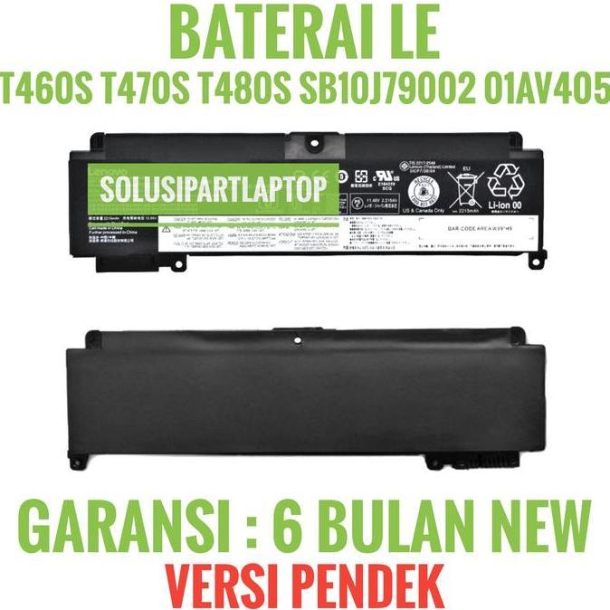 Battery Baterai Thinkpad T460S T470S T480S Versi Pendek Ori